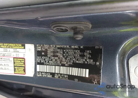 2013 Toyota Sienna Limited V6 7 Passenger из США, поврежденный, VIN 5TDYK3DC8DS331706